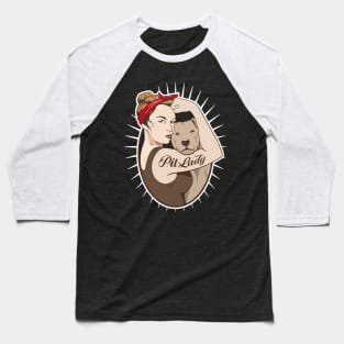 Pit Lady Gift T-shirt For Lover Pitbull Baseball T-Shirt